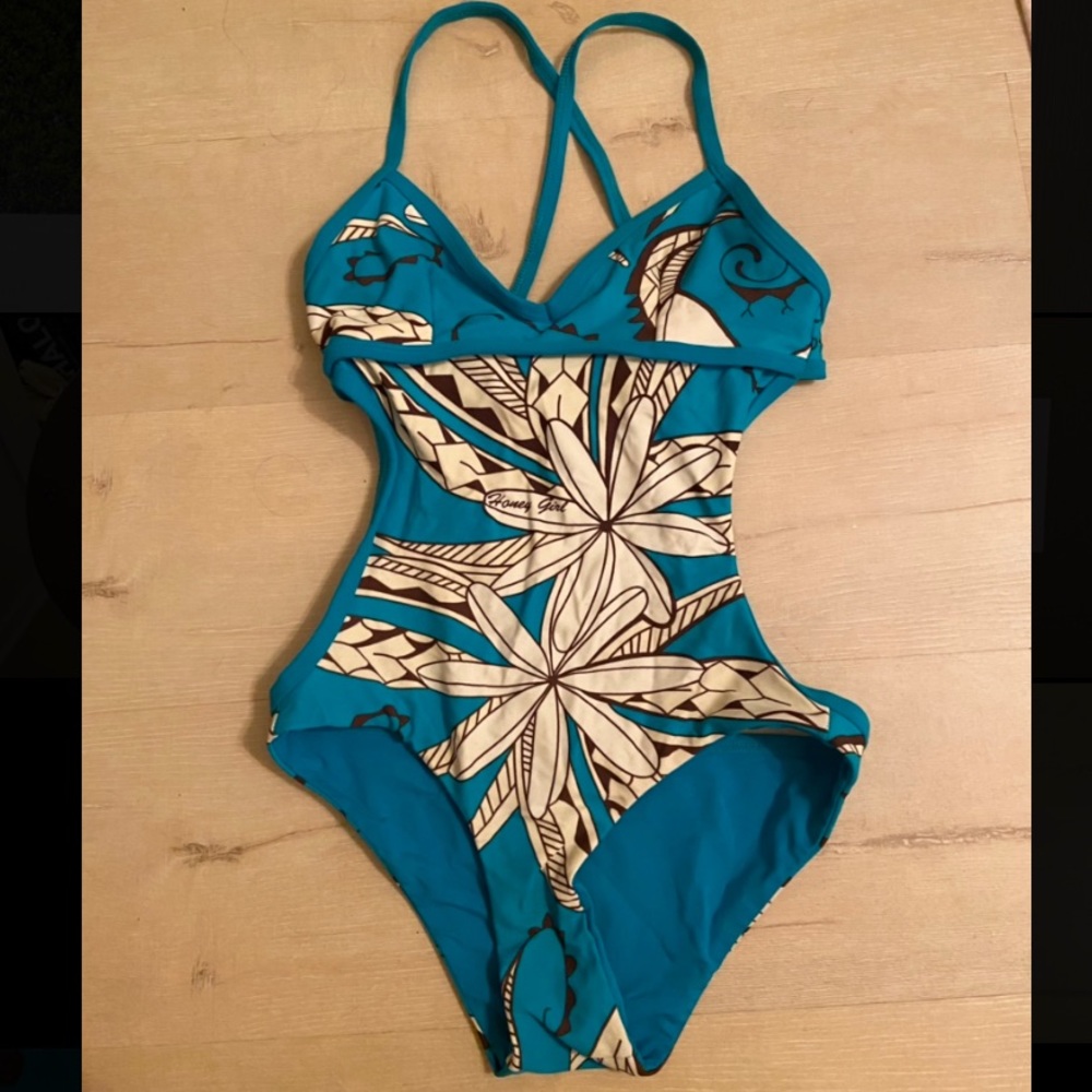Honey Girl Blue Flower One Piece